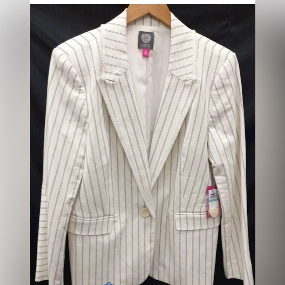 Vince Camuto Ivory Pinstripe Blazer Jacket 16